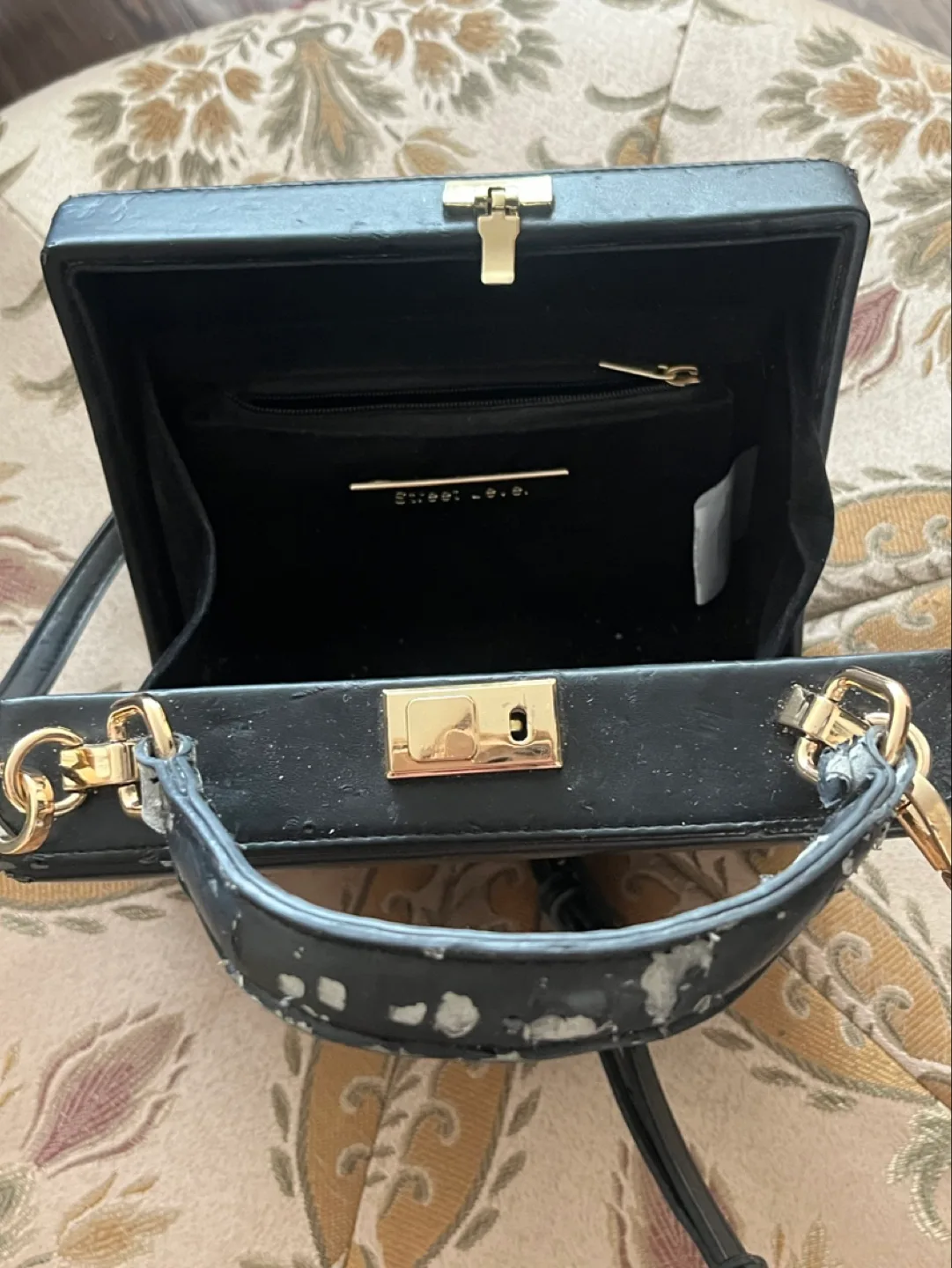 Street Level Brand Black Box Bag Mark Cross imitation image indicator(6)