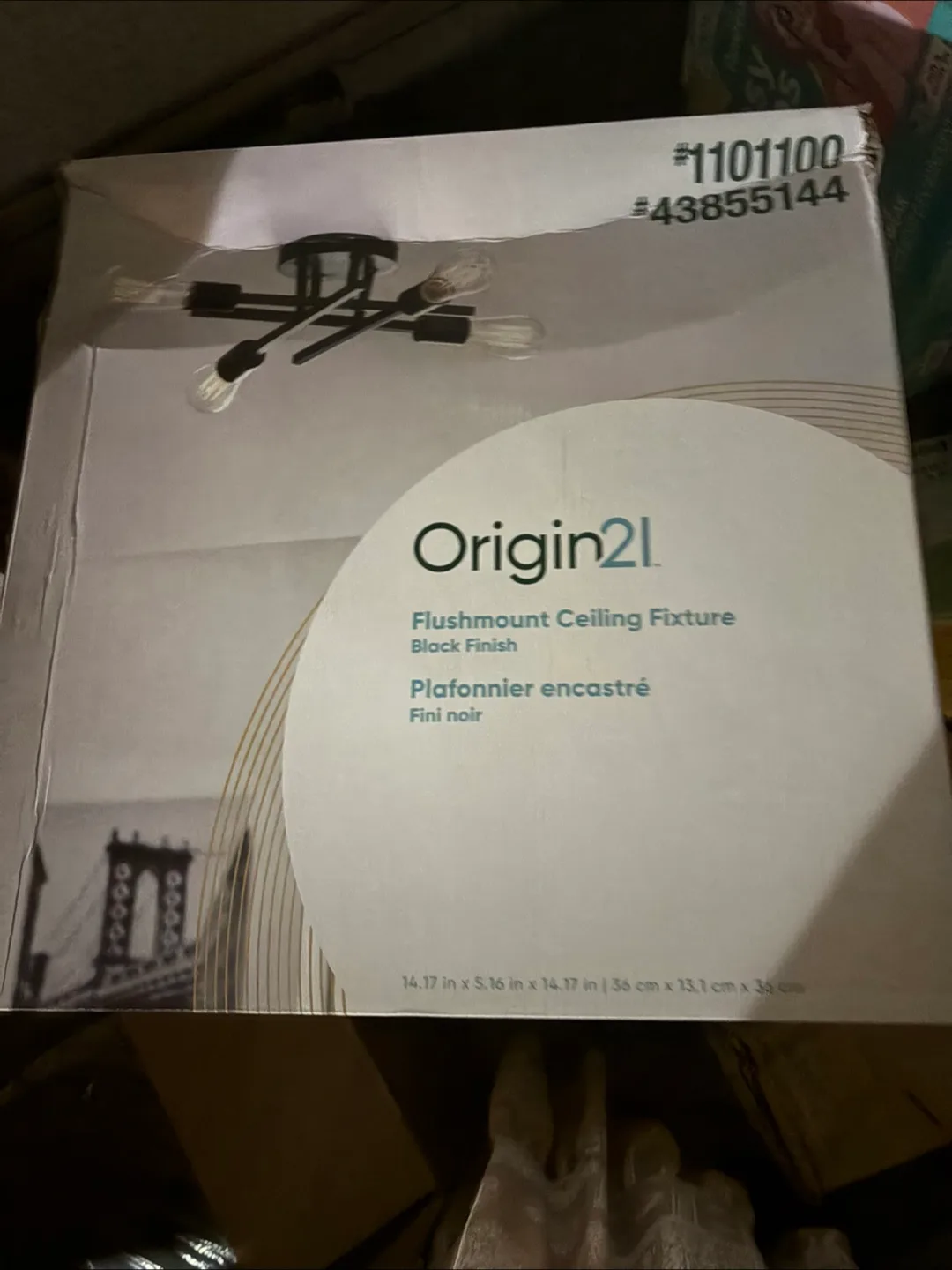 Origin21 Flushmount Ceiling Fixture - Black Finish thumbnail