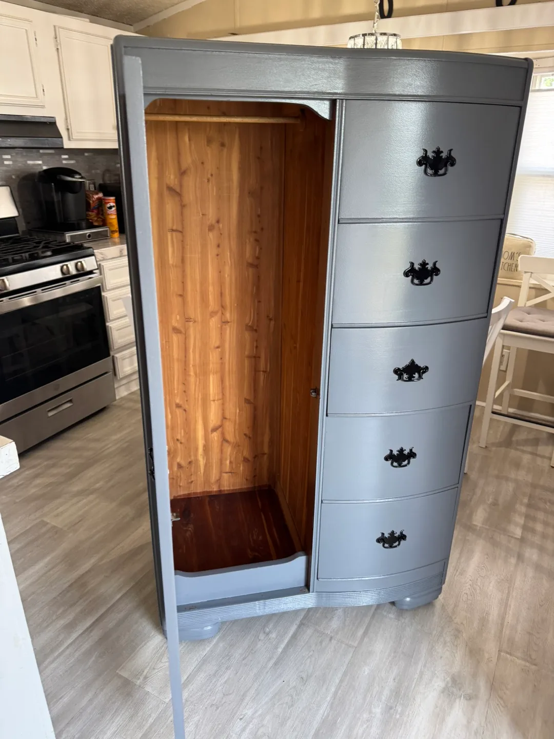 ✨✨ Beautiful Gray Antique Wardrobe Cabinet✨✨ thumbnail