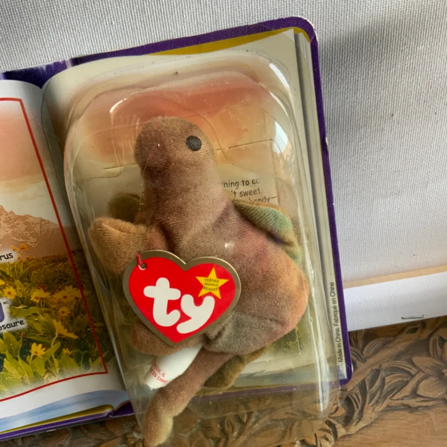 Ty Teenie Beanie Babies Dinosaur Trio Steg the Stegosaurus thumbnail