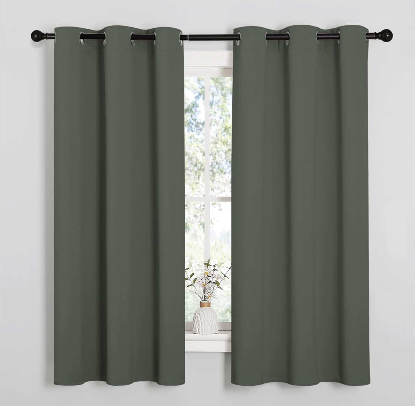 Olive Green Window Curtains