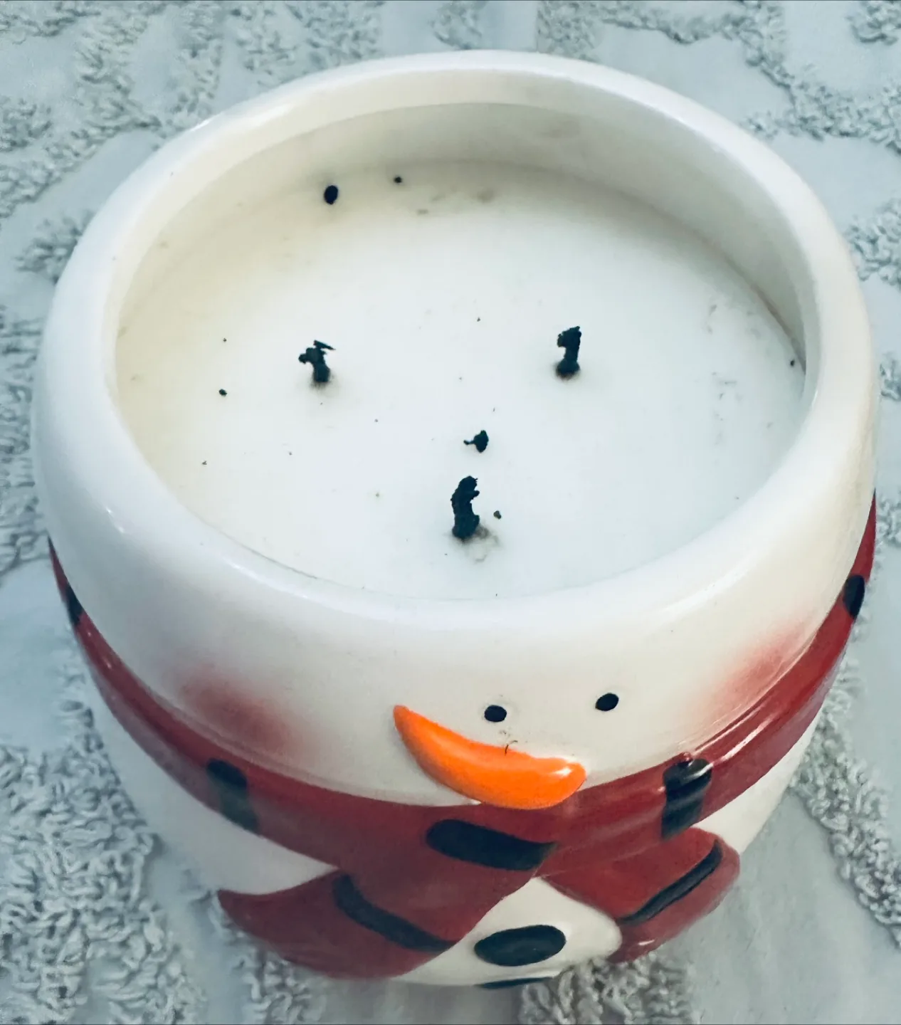 Ceramic Snowman Candle thumbnail
