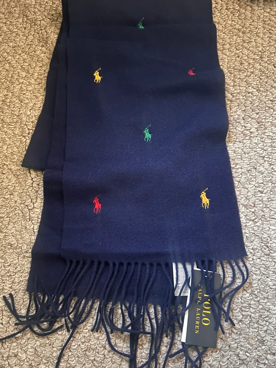 New Ralph Lauren Wool-Cashmere Scarf Unisex thumbnail