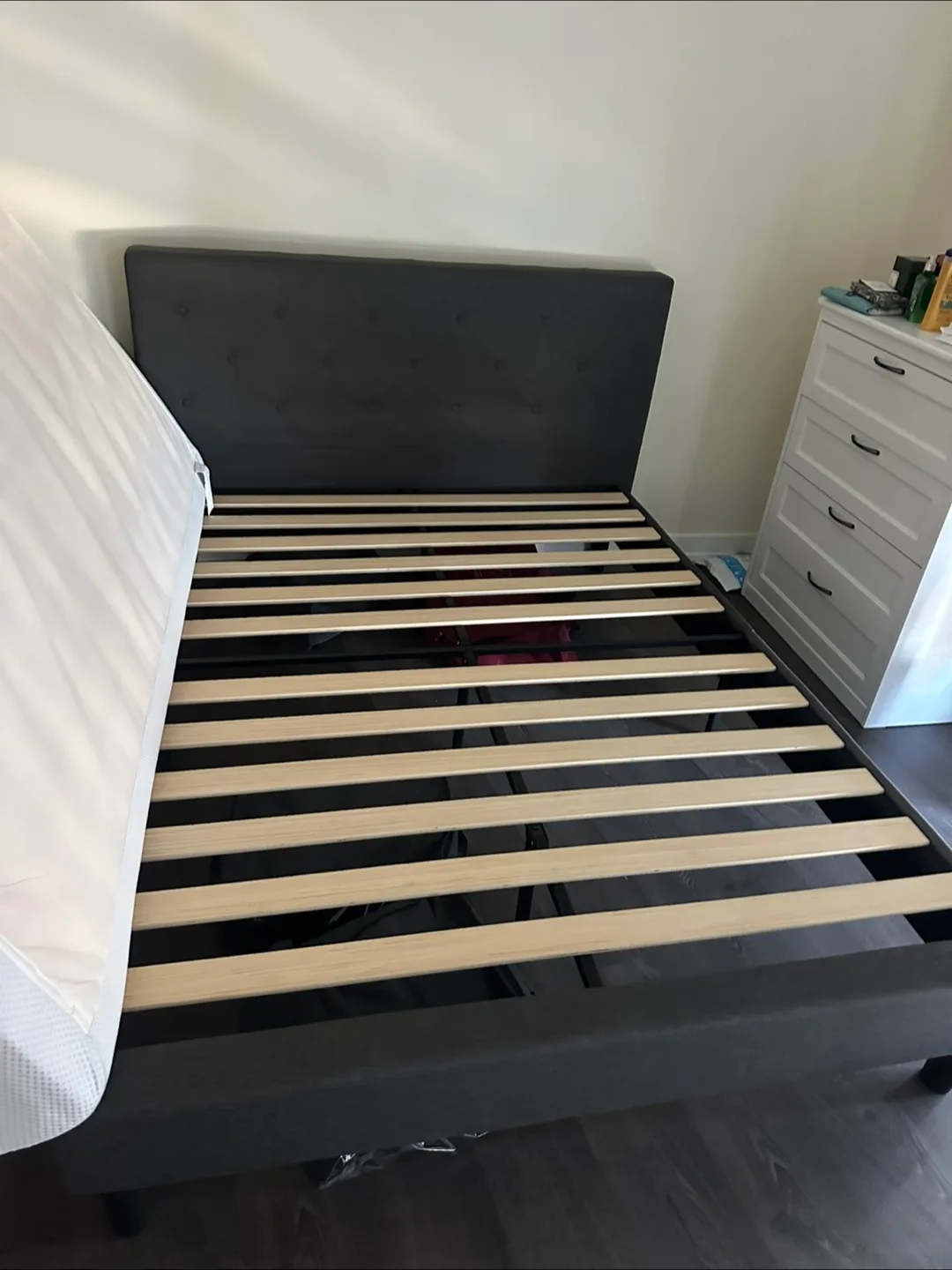Queen Size Bed Frame - Grey thumbnail