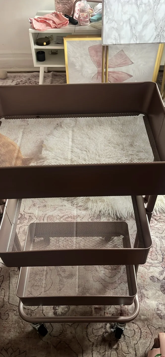 Simply Tidy Lexington 3-Tier Rolling Cart, Rose Gold image indicator(4)