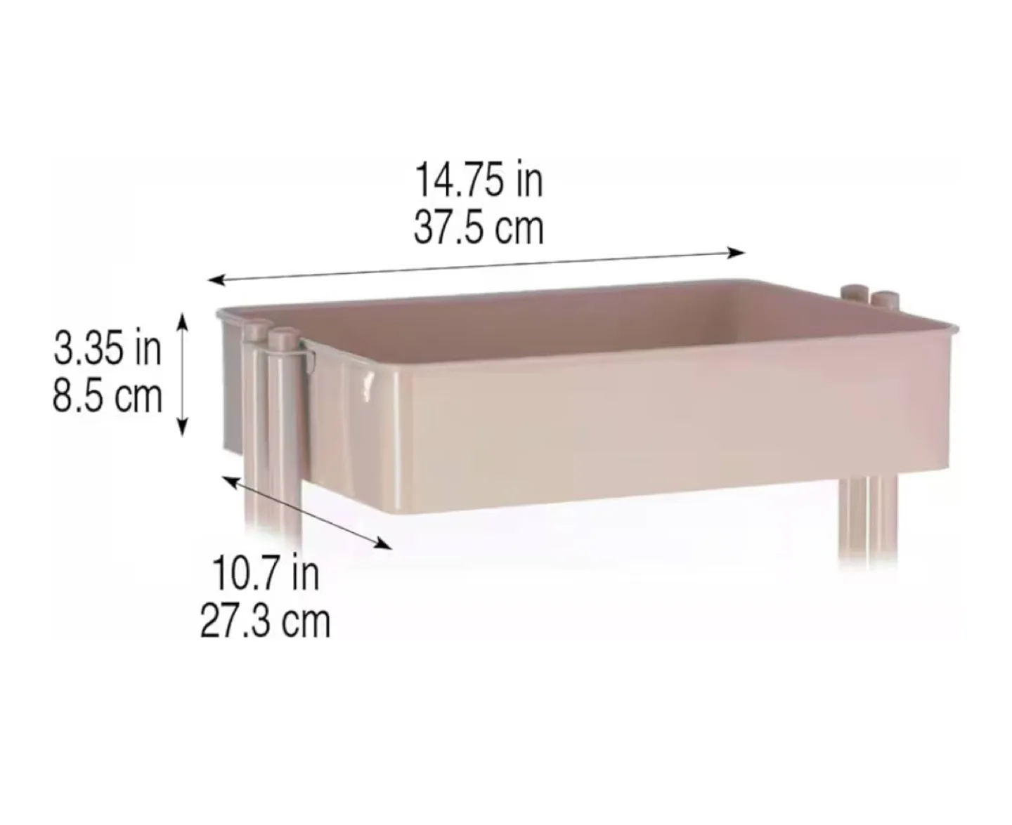 Simply Tidy Lexington 3-Tier Rolling Cart, Rose Gold image indicator(2)