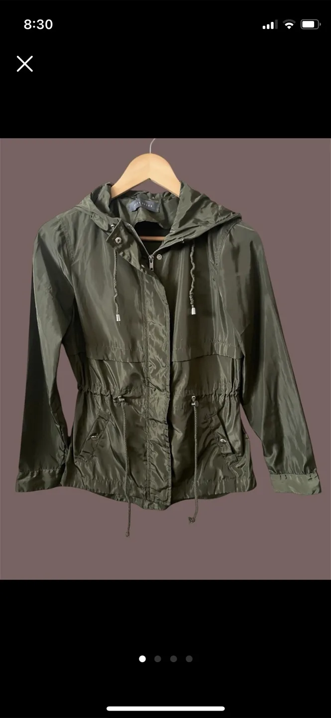 Olive Green Rain Jacket - suzy sheir thumbnail