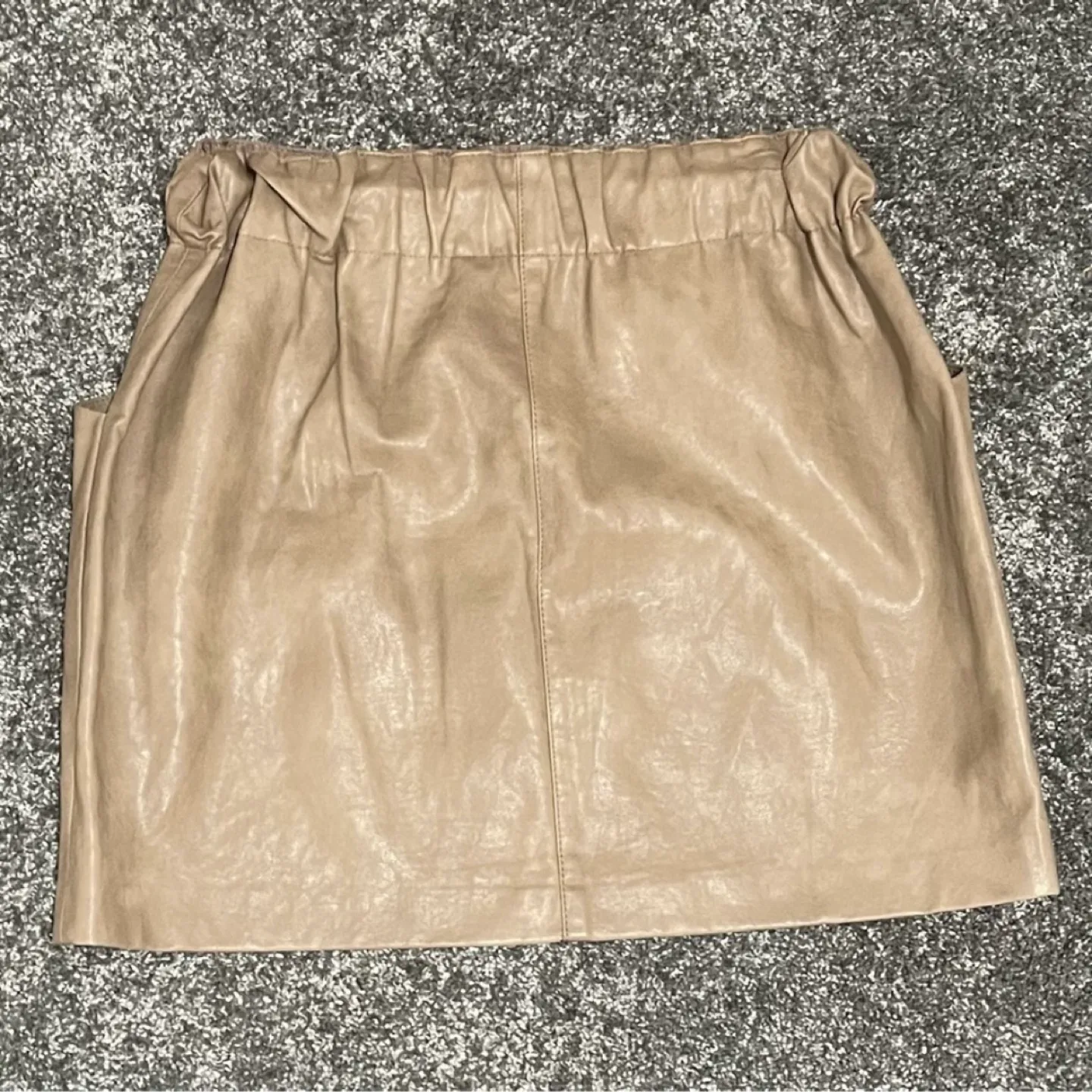 Zara Brown Taupe Faux Leather Mini Skirt image indicator(8)