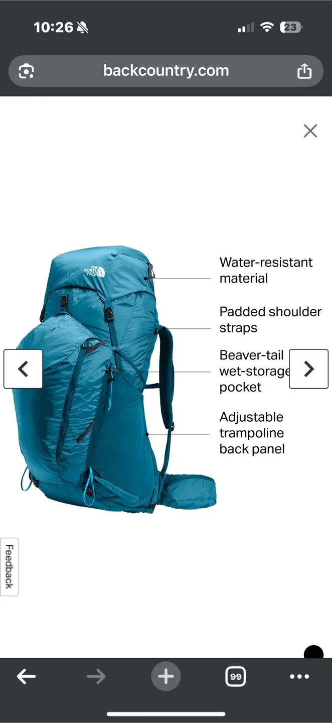 The North Face Blue Backpack - 65 L thumbnail