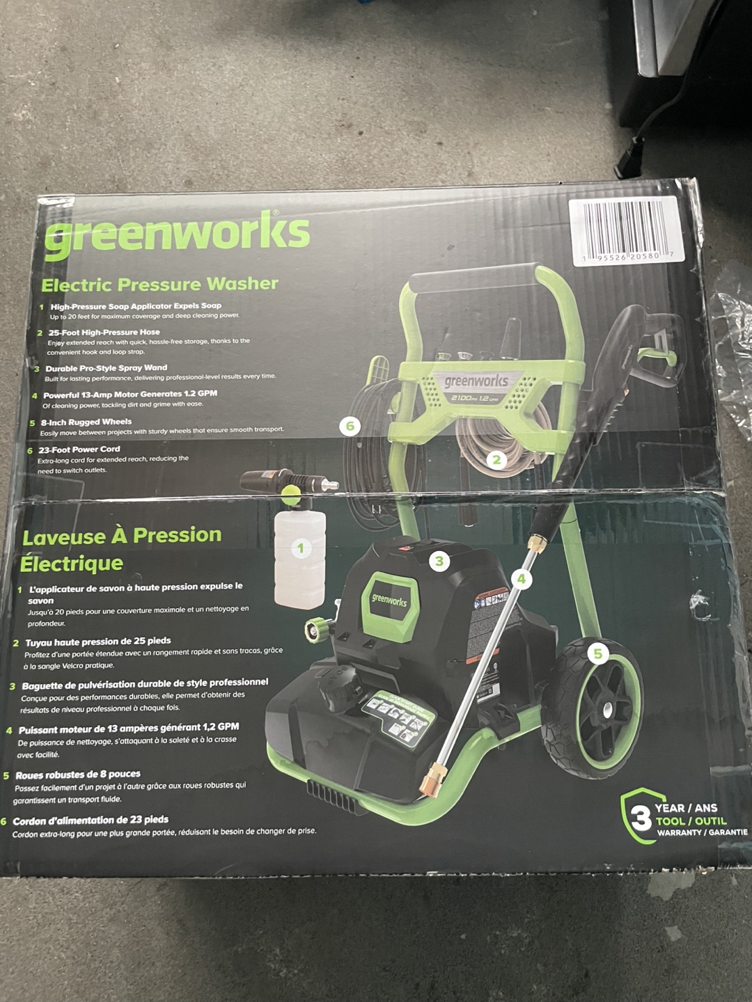 Greenworks 2100 PSI Electric Pressure Washer - NEW! - photo 2
