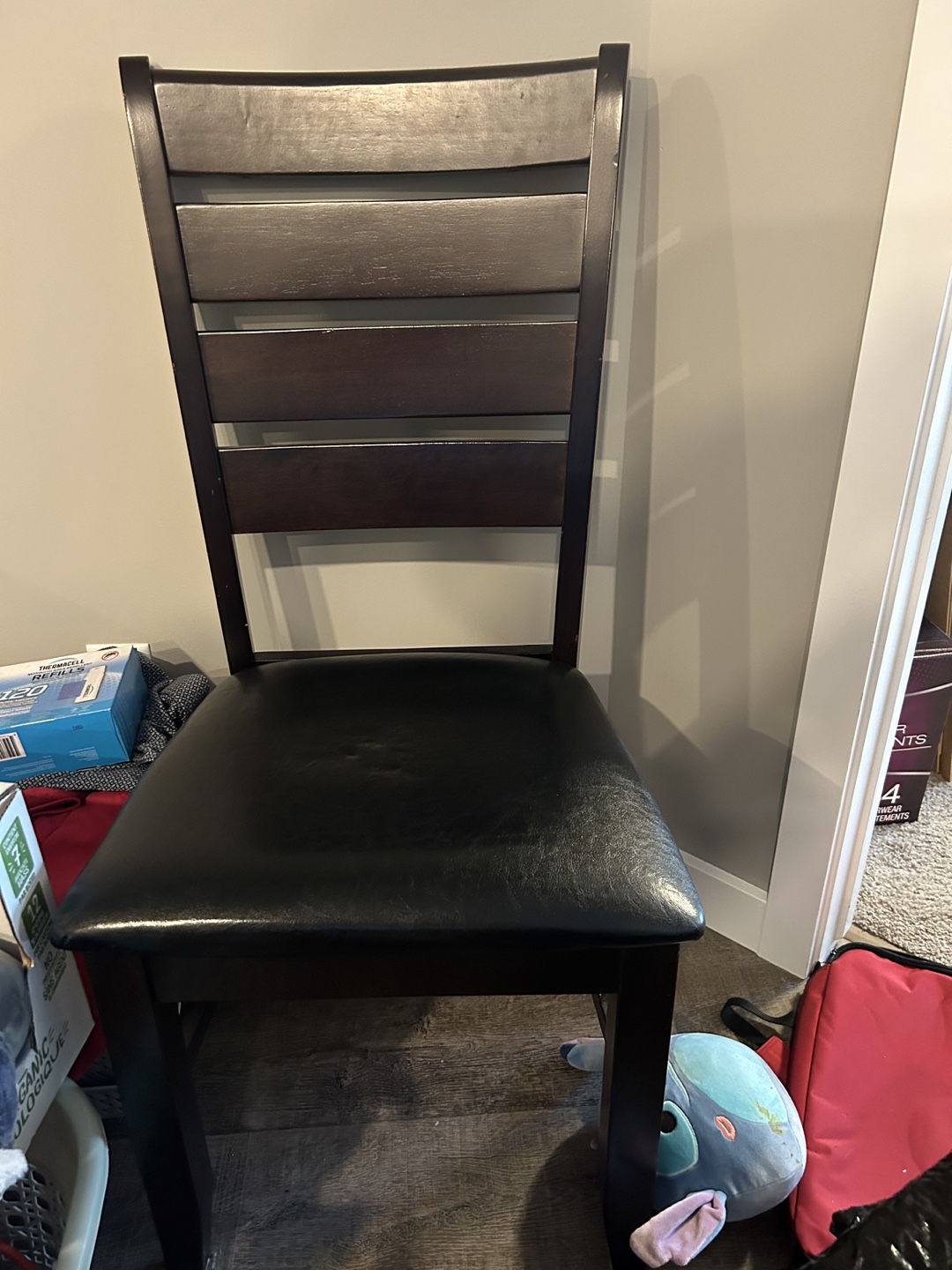 Dark brown table and 6 chairs