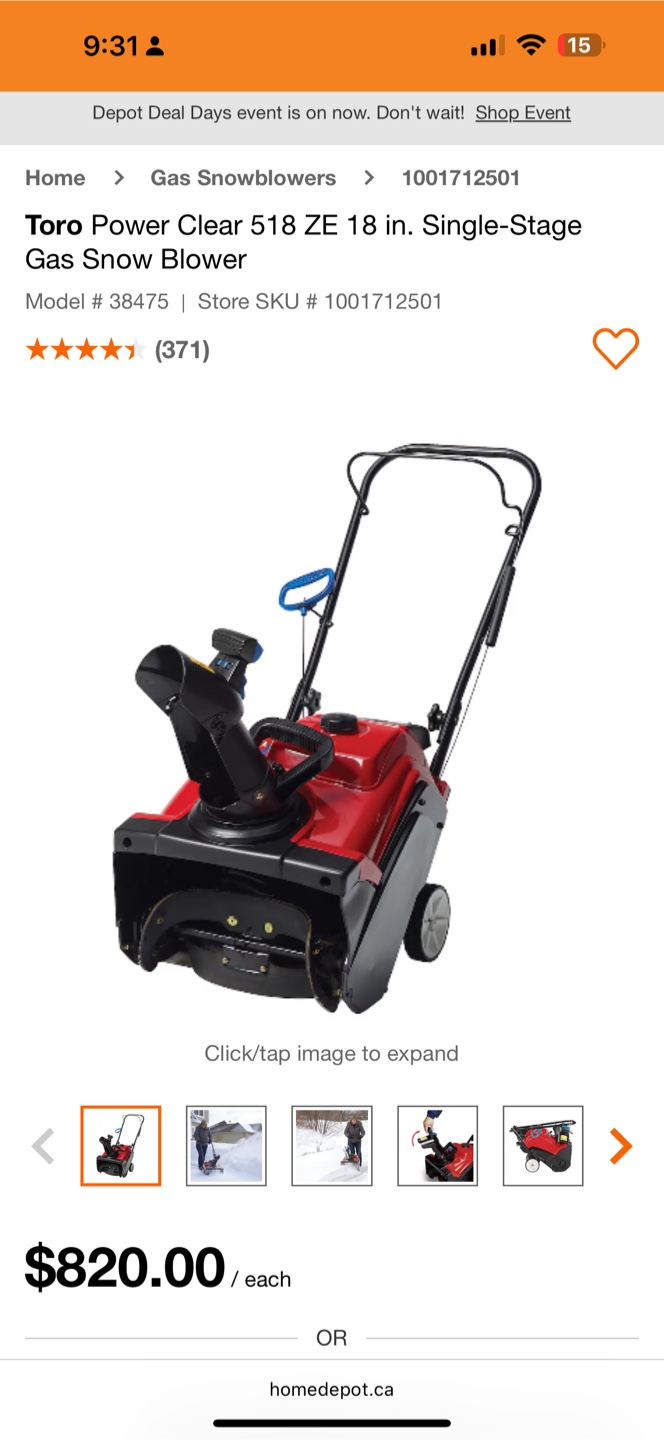 Toro Power Clear 518 ZE 18-inch Snow Blower