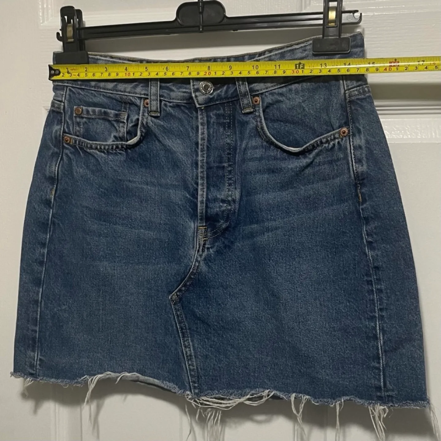 H&M Denim Mini Skirt with Raw Hem image indicator(6)