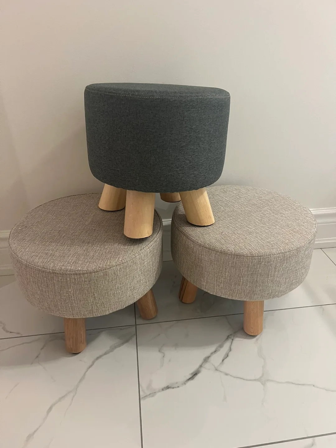 Set of 3 Round Stools thumbnail