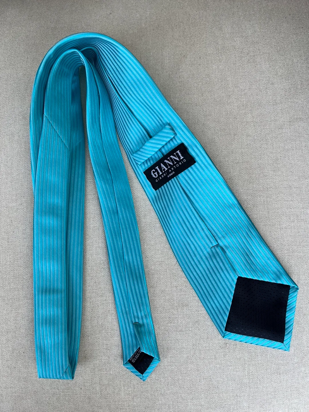 Gianni Antonio Aqua Blue Striped Tie image indicator(3)