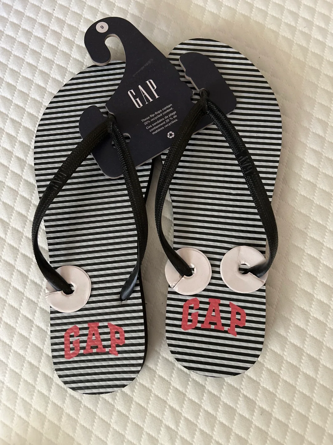 Gap Striped Flip Flops - Size 9 thumbnail