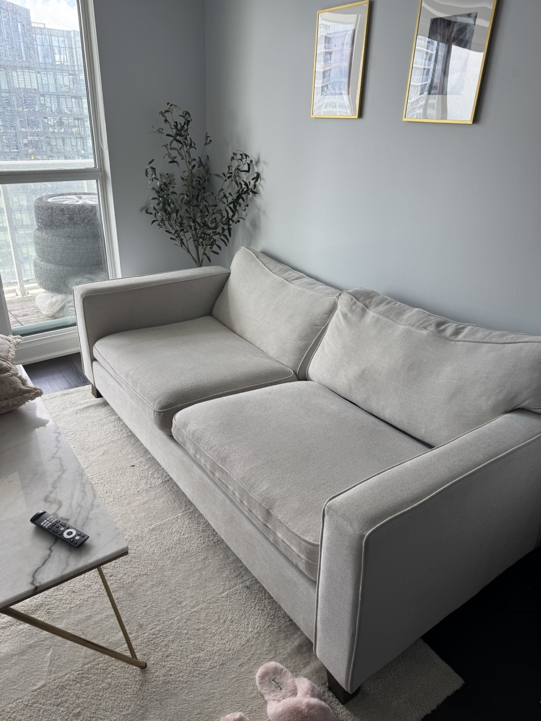 Structube Comfortable Light Grey Sofa