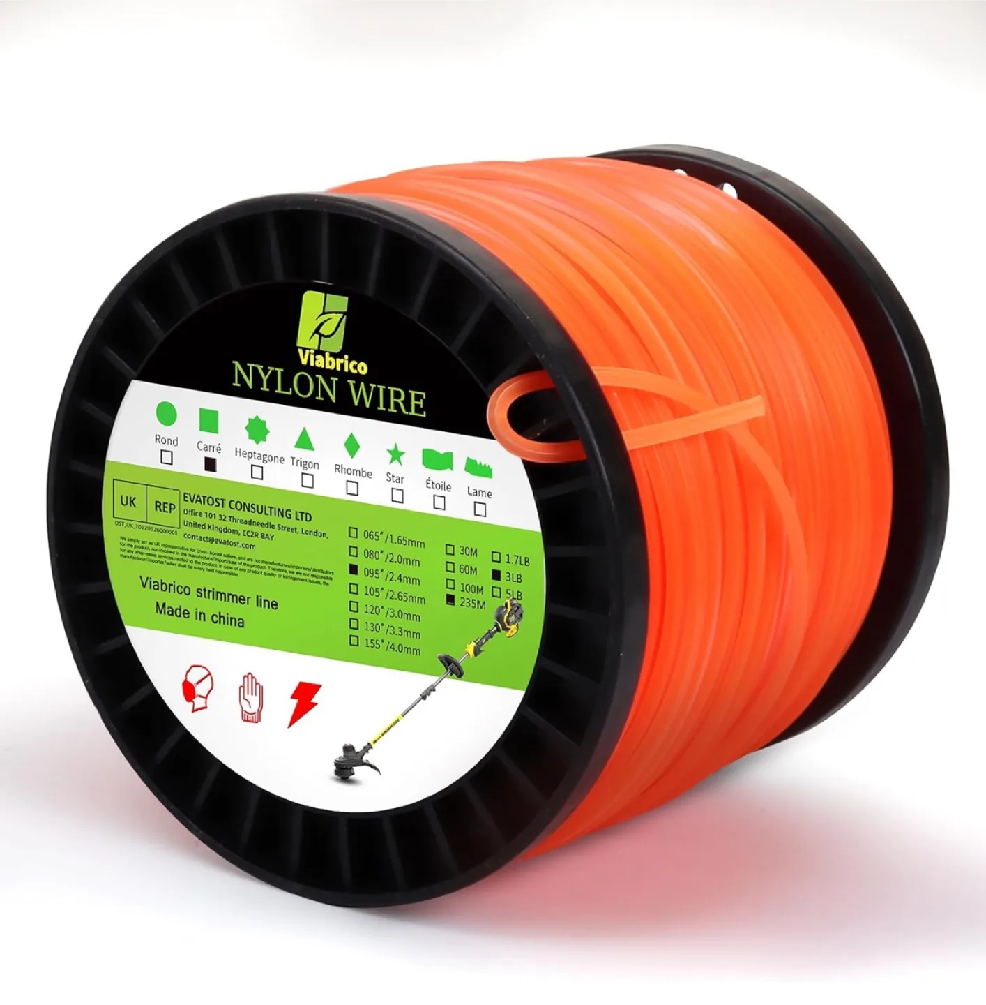 Viabrico Nylon Wire String Trimmer Line, 3LB thumbnail