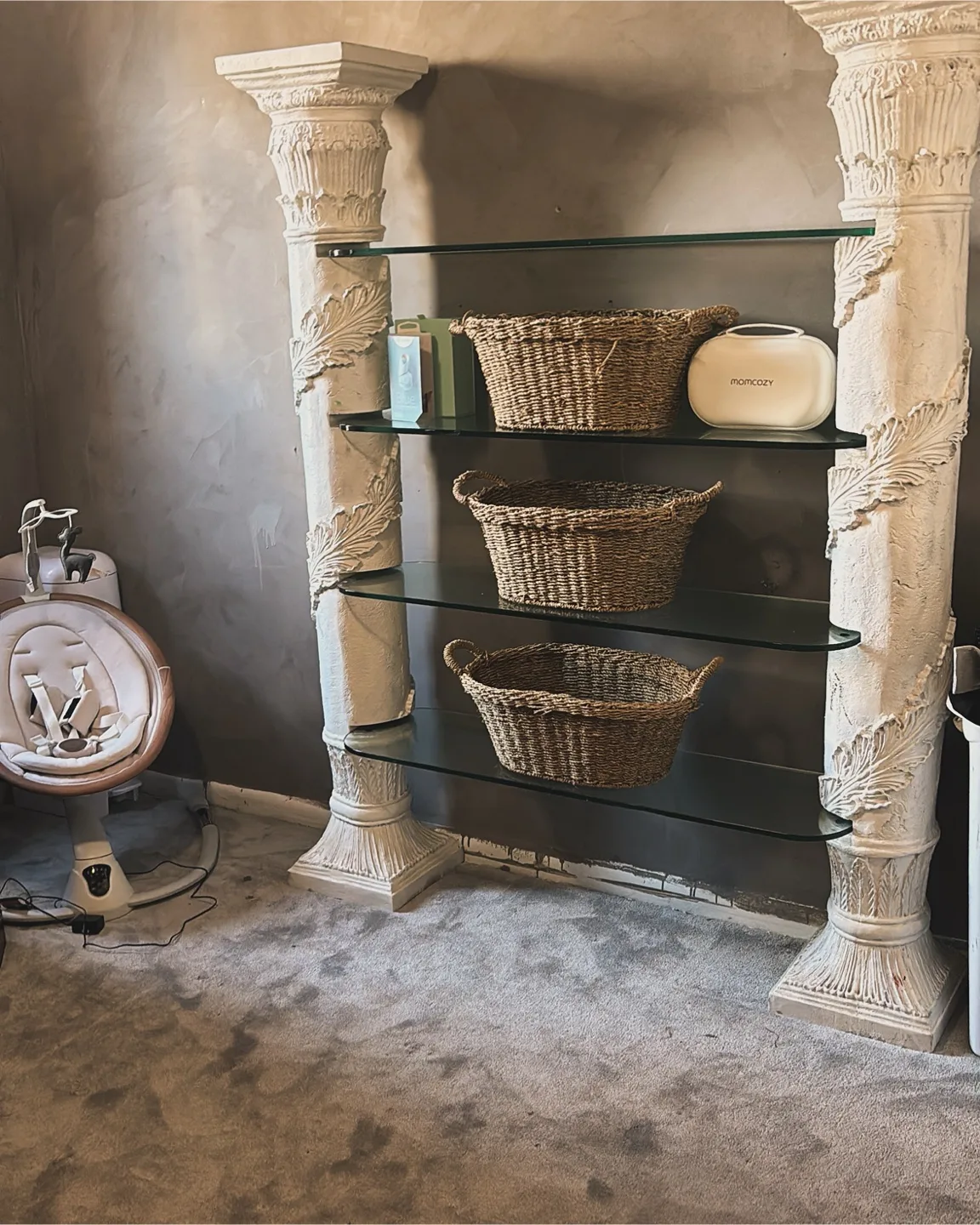 Glass Shelf with Decorative Pillars thumbnail