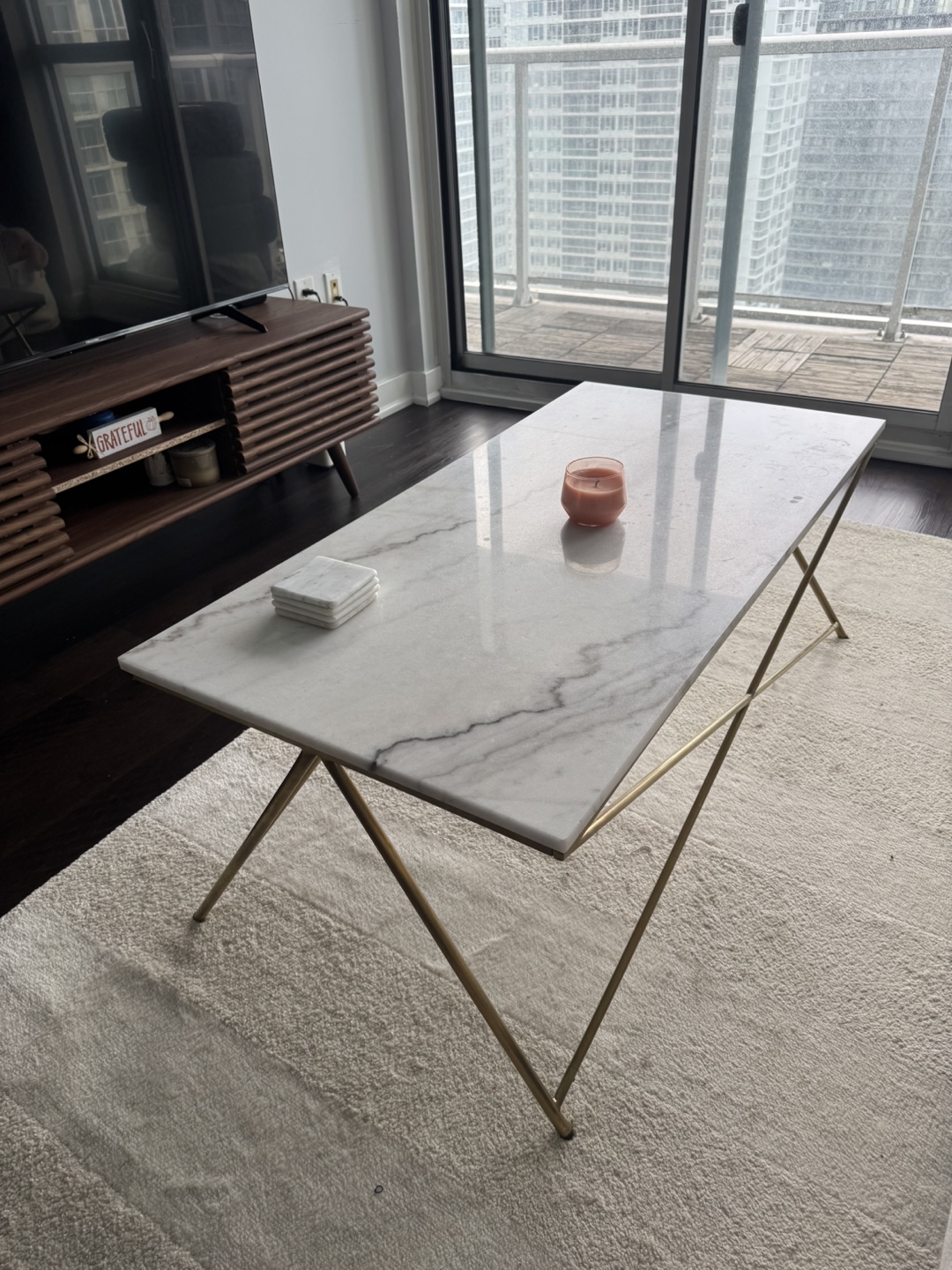 Marble Coffee Table - 121cm x 60cm