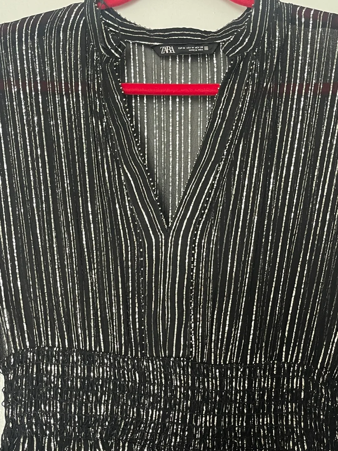 Zara Black & Silver Striped Dress - Size M image indicator(3)