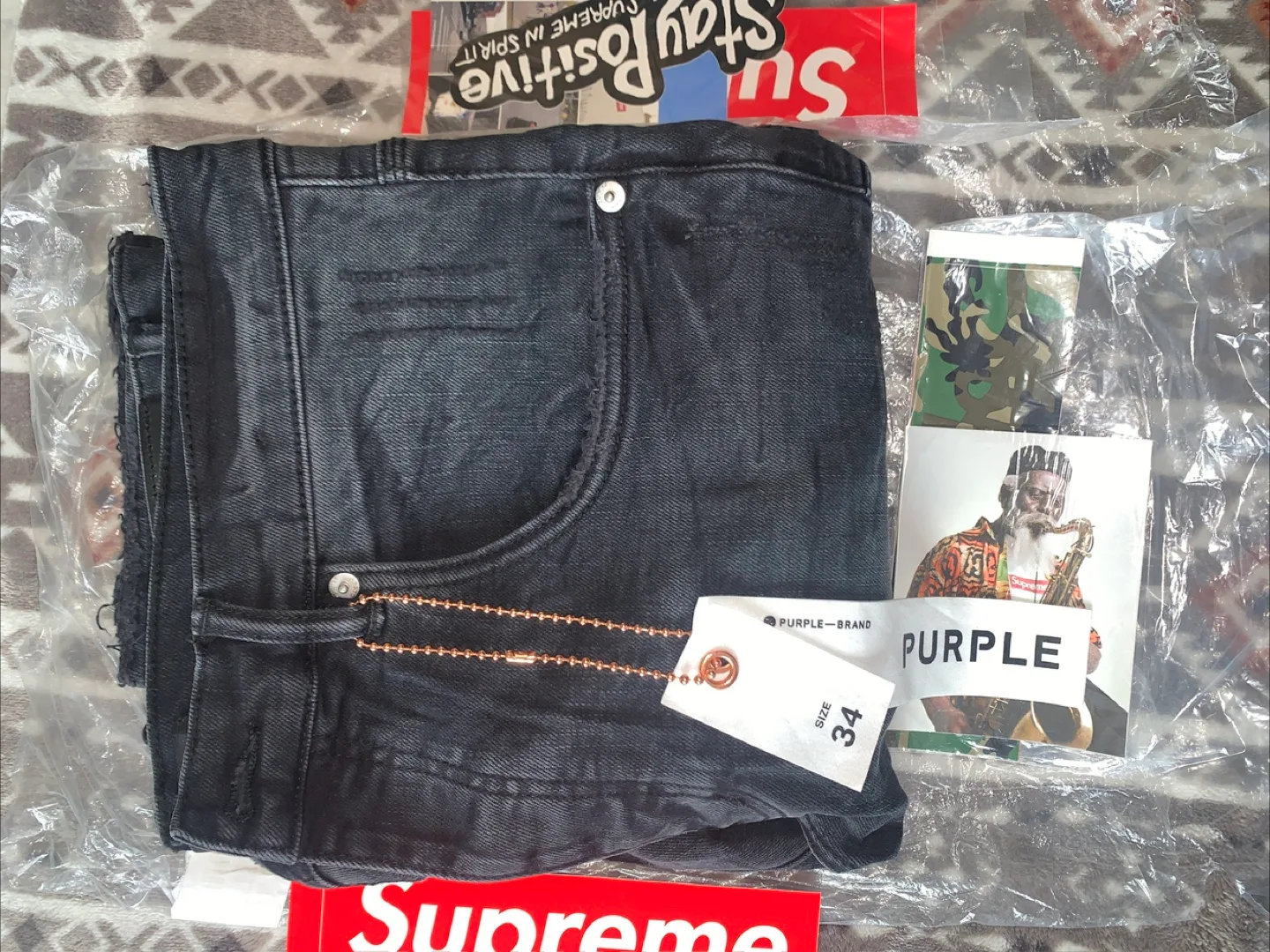 Purple Brand P002 Black Wash Jeans - Size 34 thumbnail