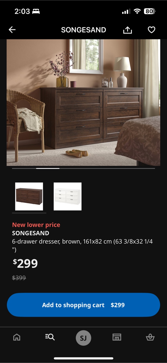 IKEA Songesand 6-Drawer Dresser - Brown - photo 5
