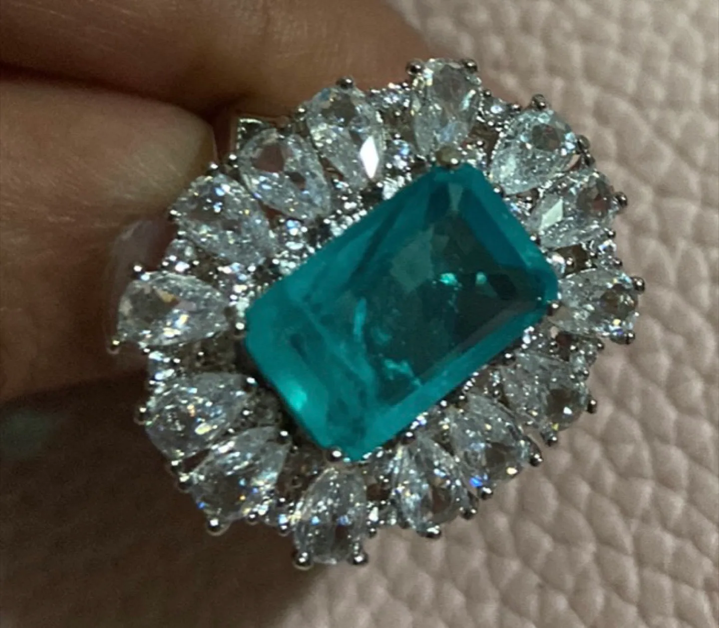 New turquoise 925 stamp plated ring image indicator(4)