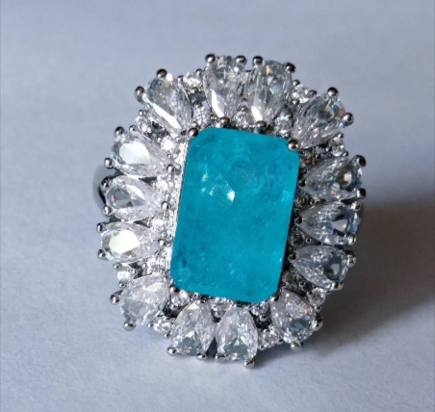 New turquoise 925 stamp plated ring image indicator(5)