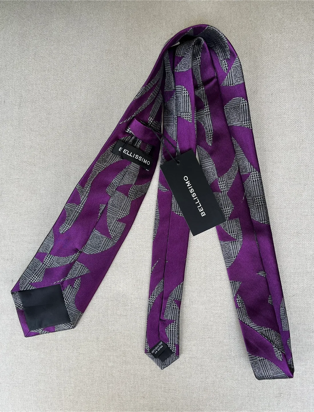Bellissimo Purple Patterned Tie New with Tags image indicator(6)