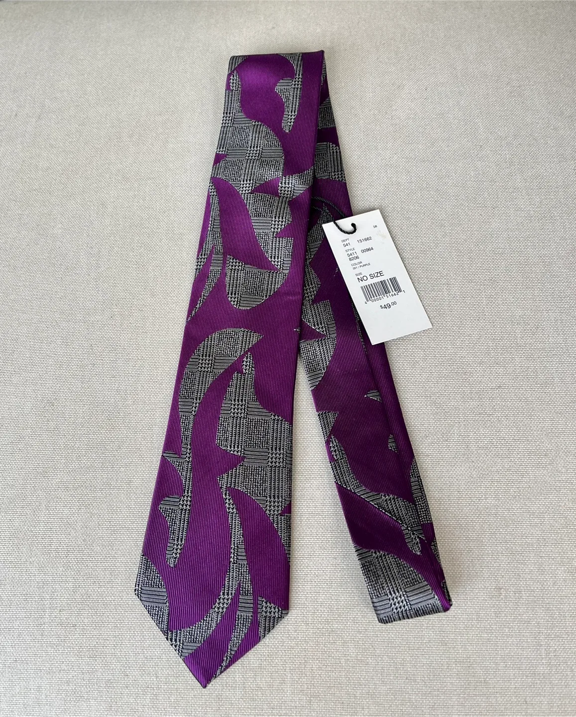 Bellissimo Purple Patterned Tie New with Tags image indicator(4)