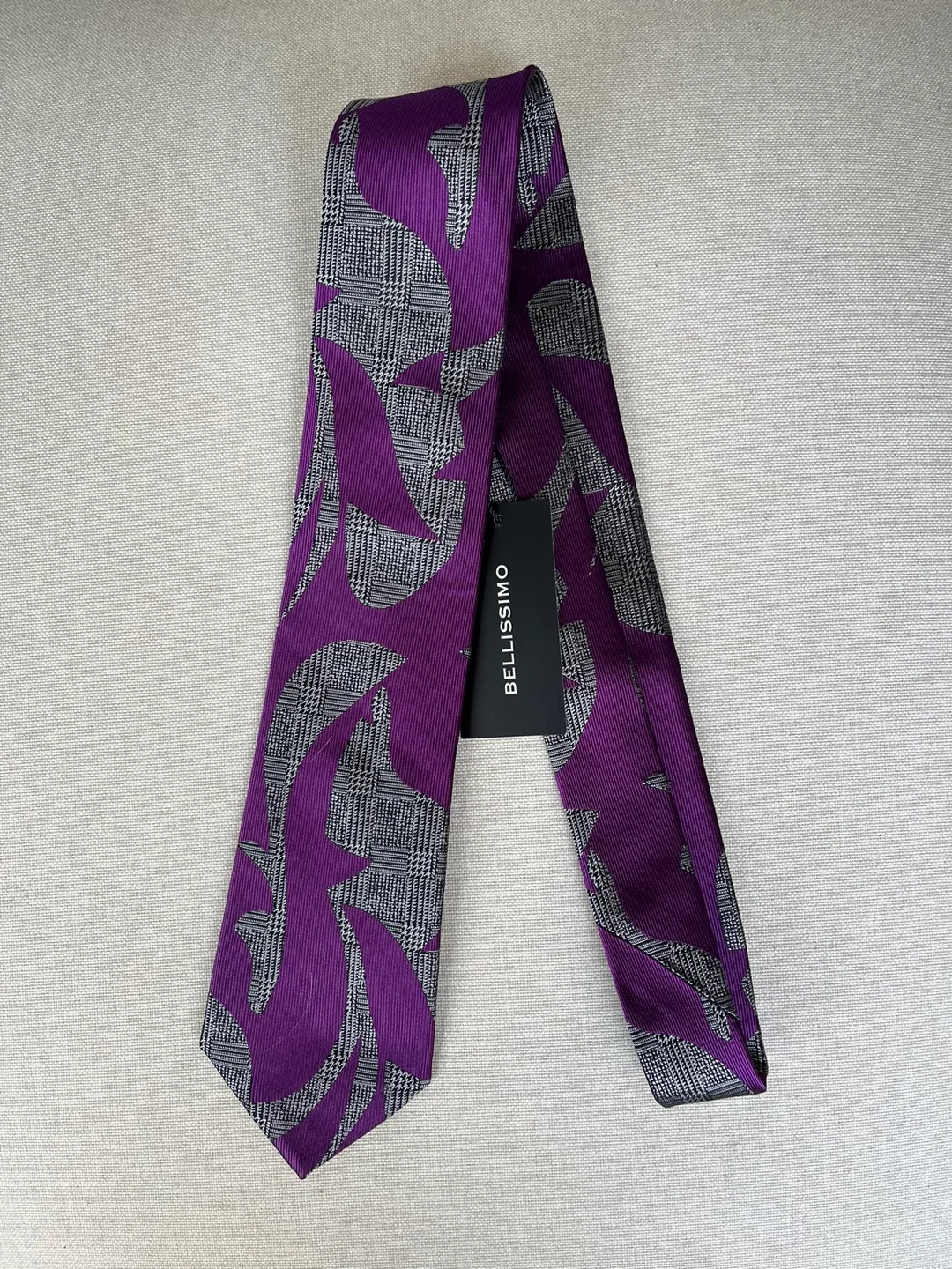 Bellissimo Purple Patterned Tie New with Tags image indicator(8)