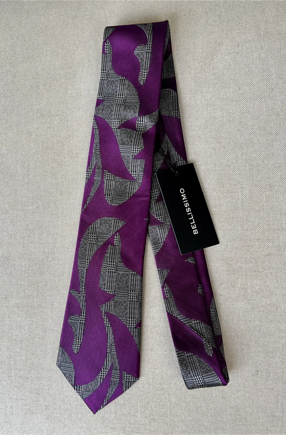 Bellissimo Purple Patterned Tie New with Tags image indicator(7)