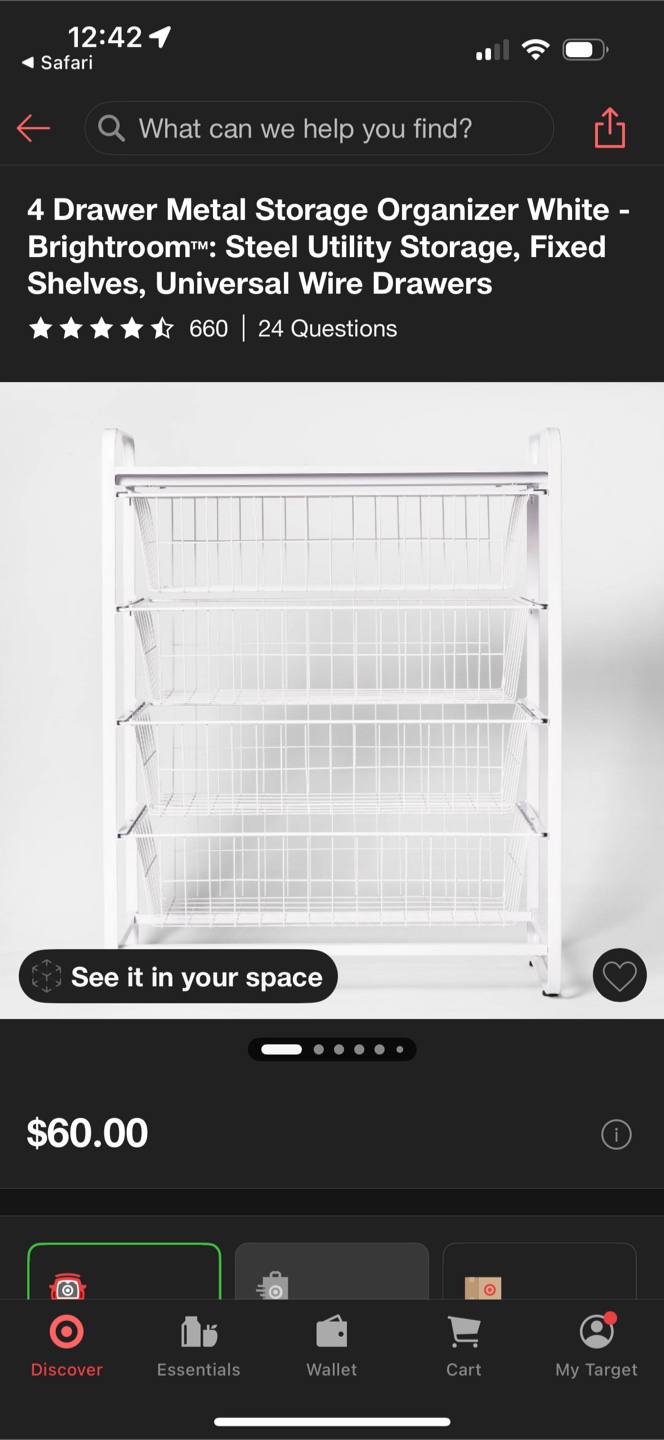 Brightroom 4 Drawer Metal Storage Organizer - White - photo 2