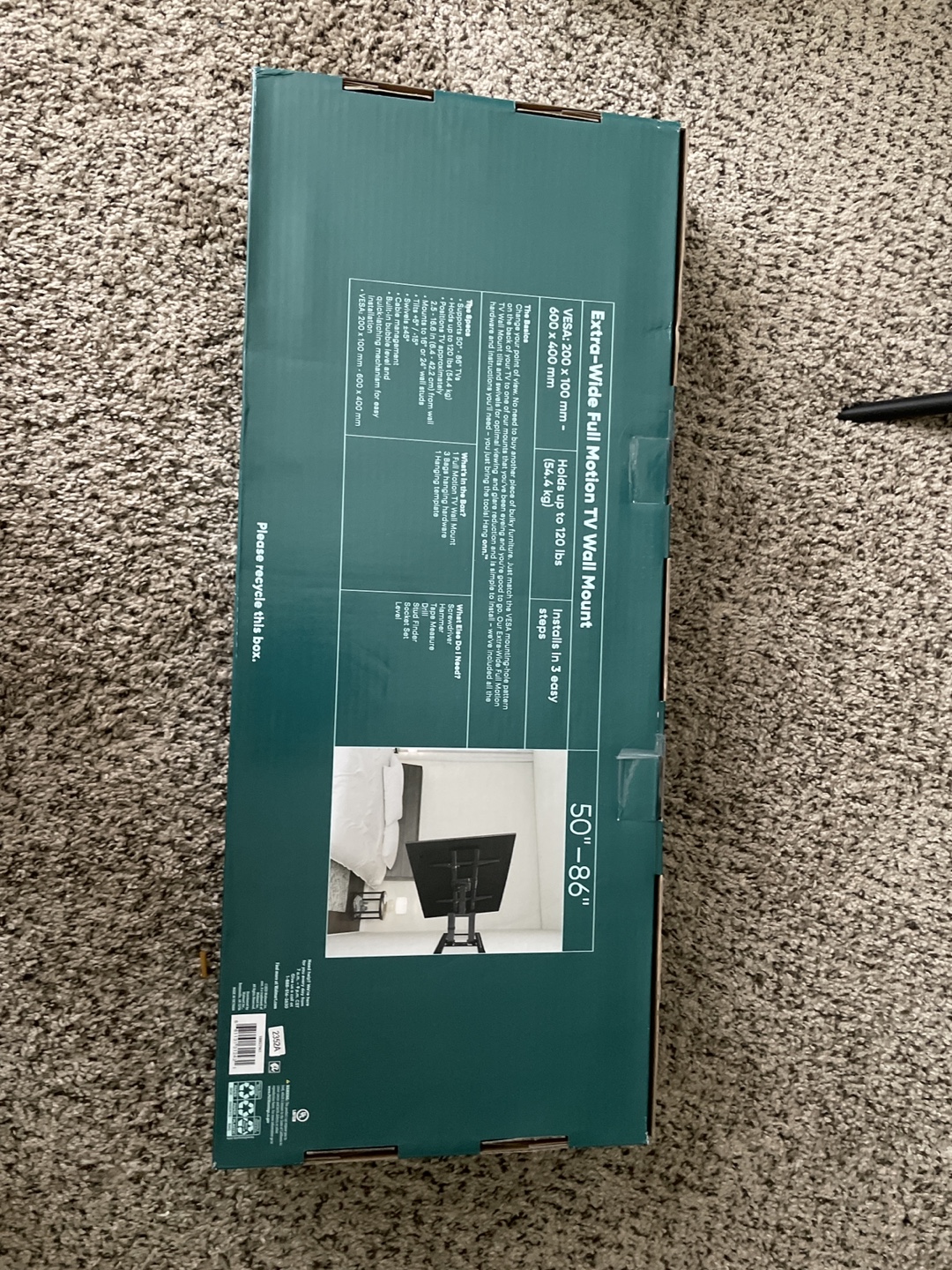 New 75 in tv and a 50-86" Extra-Wide Full Motion TV Wall Mount - photo 2