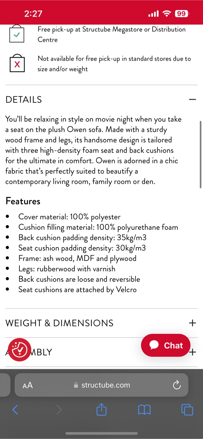 Structube Owen 3-Seater Sofa - Dark Grey - photo 4