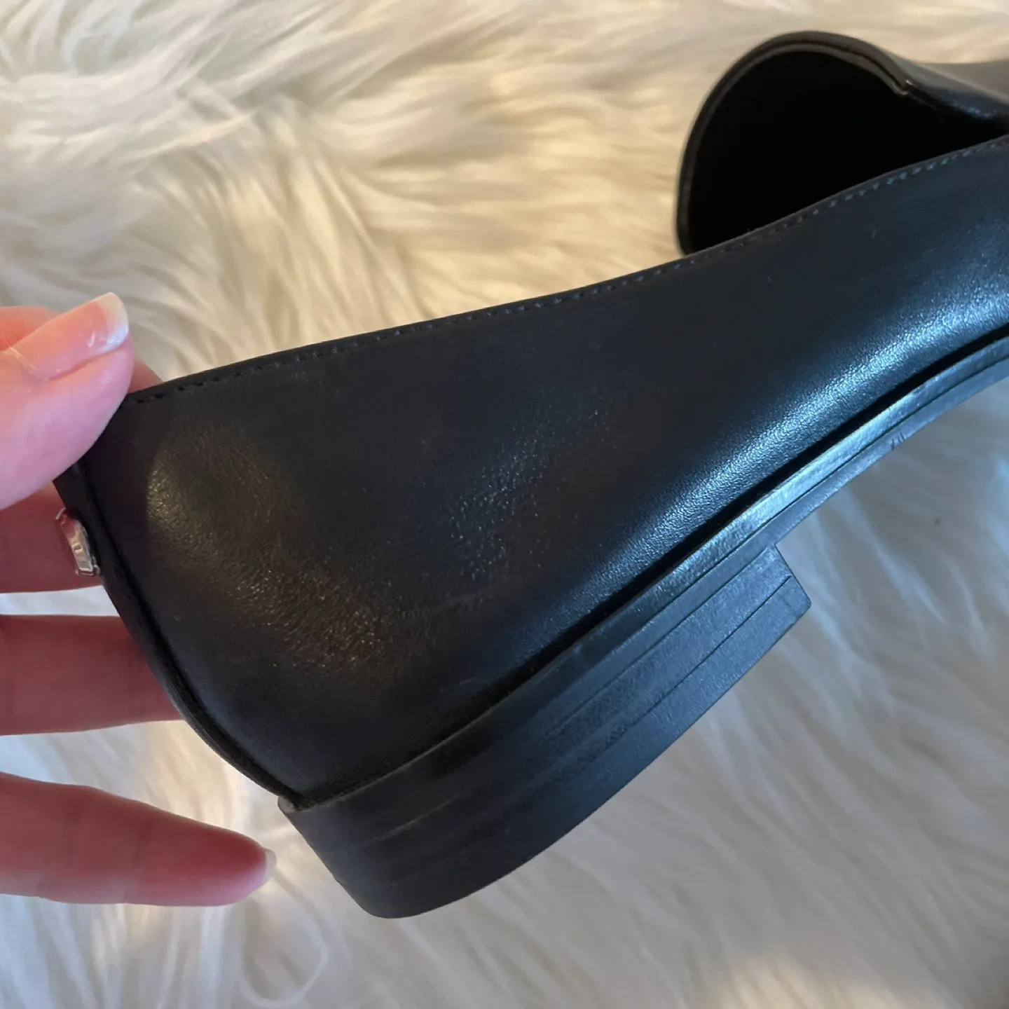 ALDO Black Leather Loafers - Size 6.5 image indicator(4)