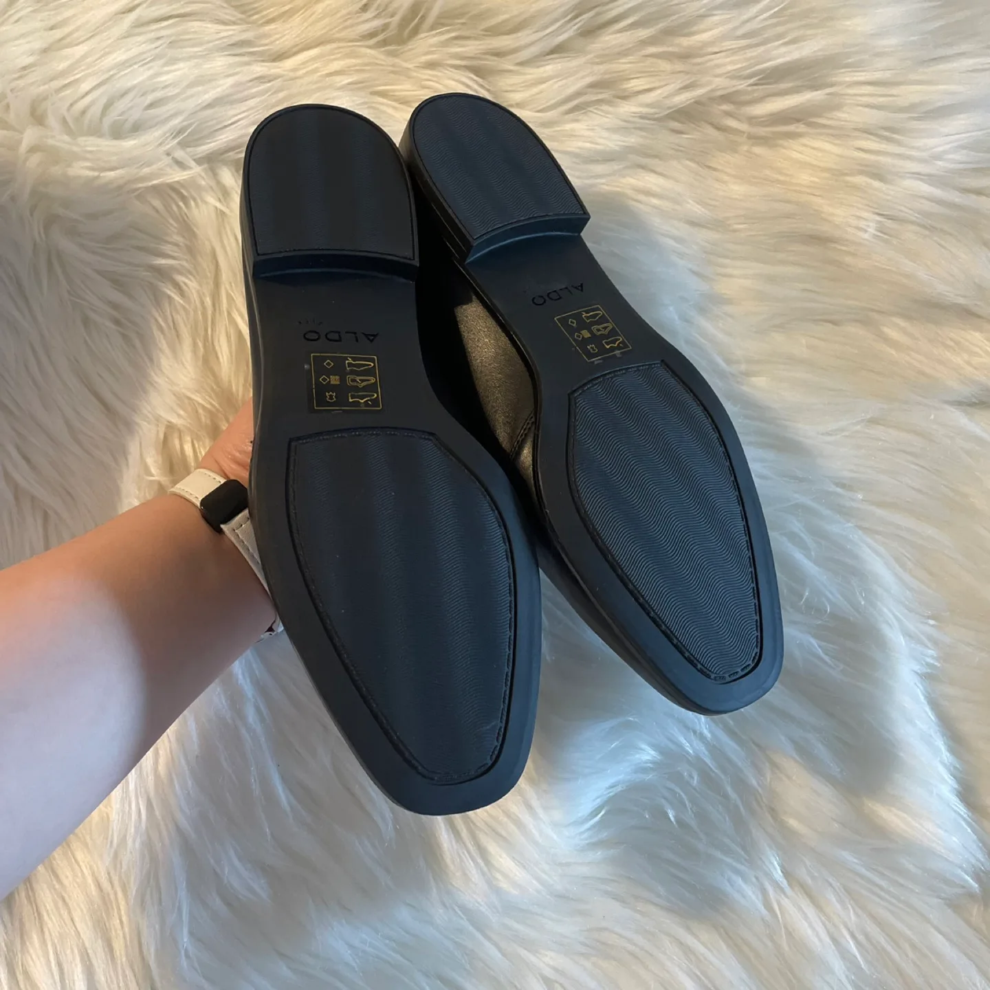 ALDO Black Leather Loafers - Size 6.5 image indicator(3)