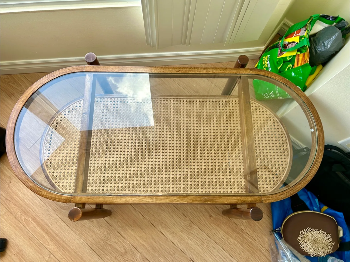 Oval Coffee Table with Glass Top thumbnail