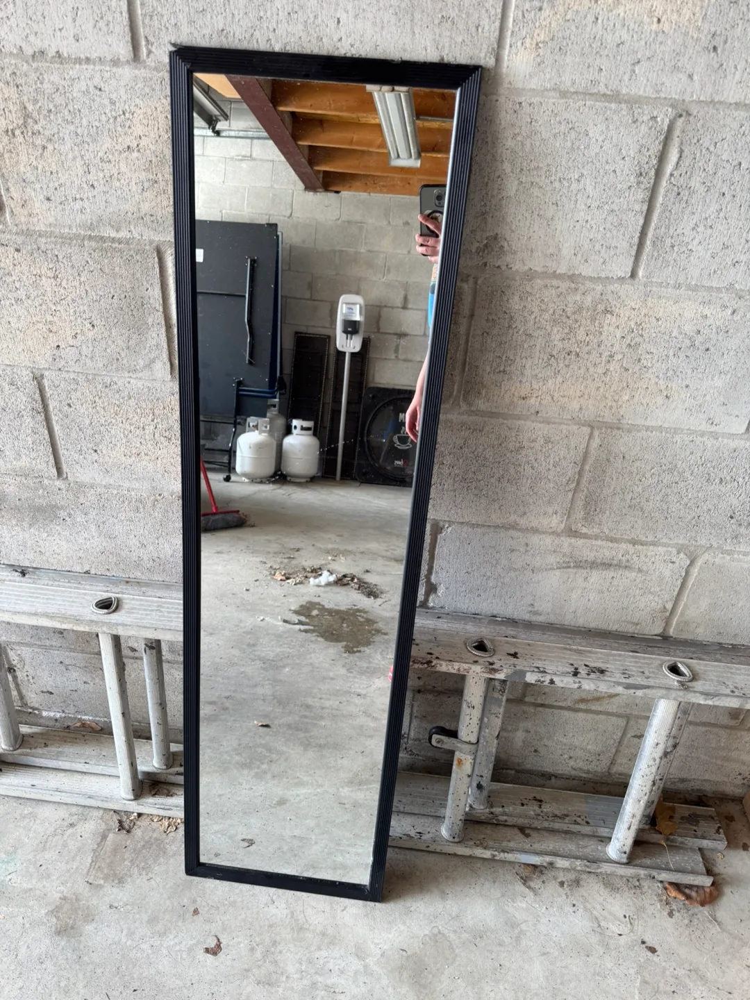Full Length Black Framed Mirror thumbnail