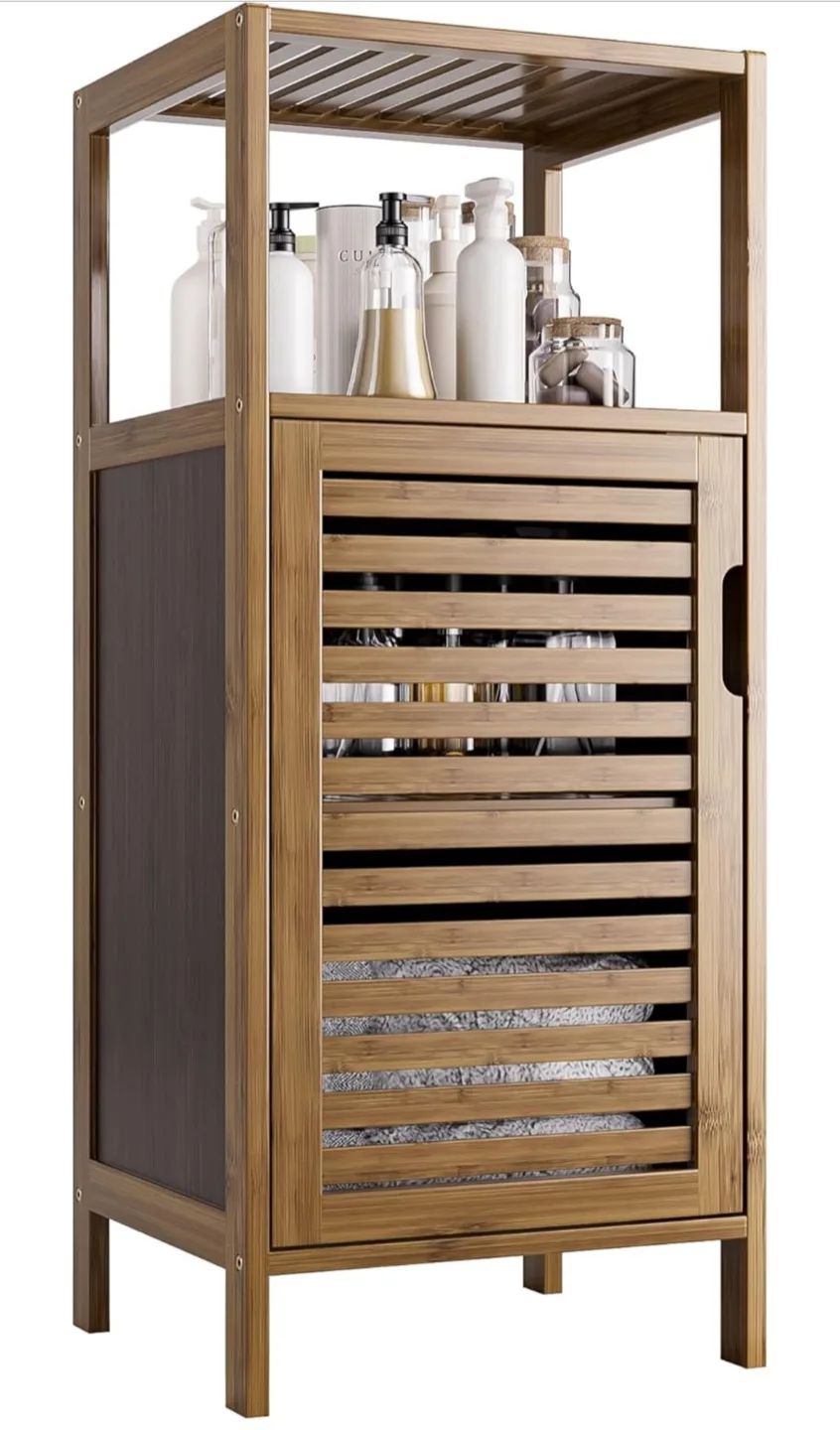Bamboo Bathroom Cabinet - 14x13x33 inches thumbnail