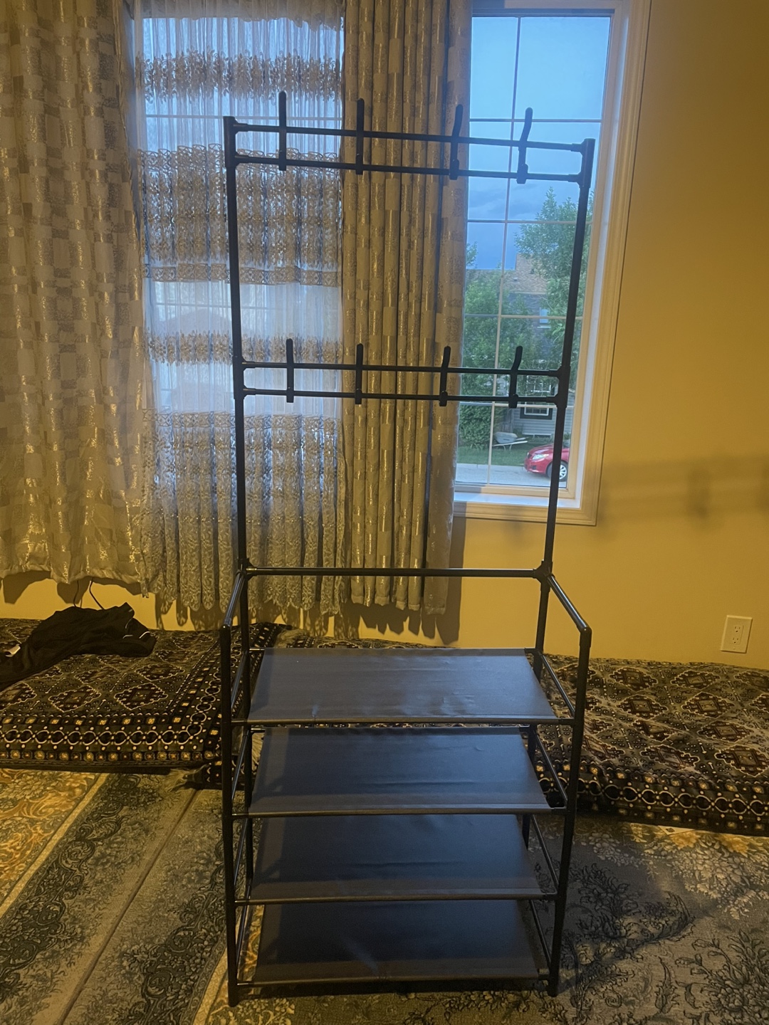 Coat Rack with Shoe Storage - Black - photo 2