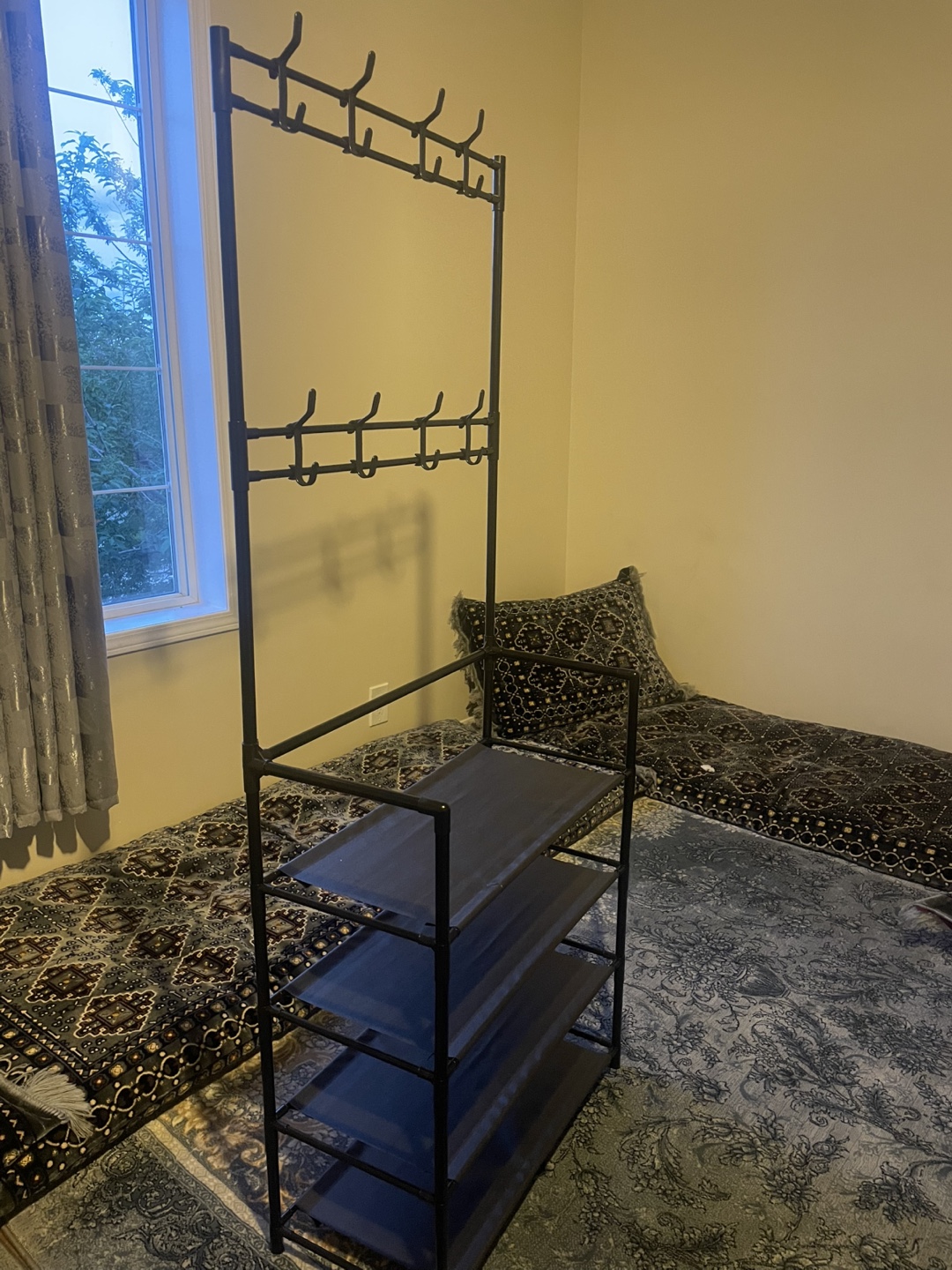 Coat Rack with Shoe Storage - Black