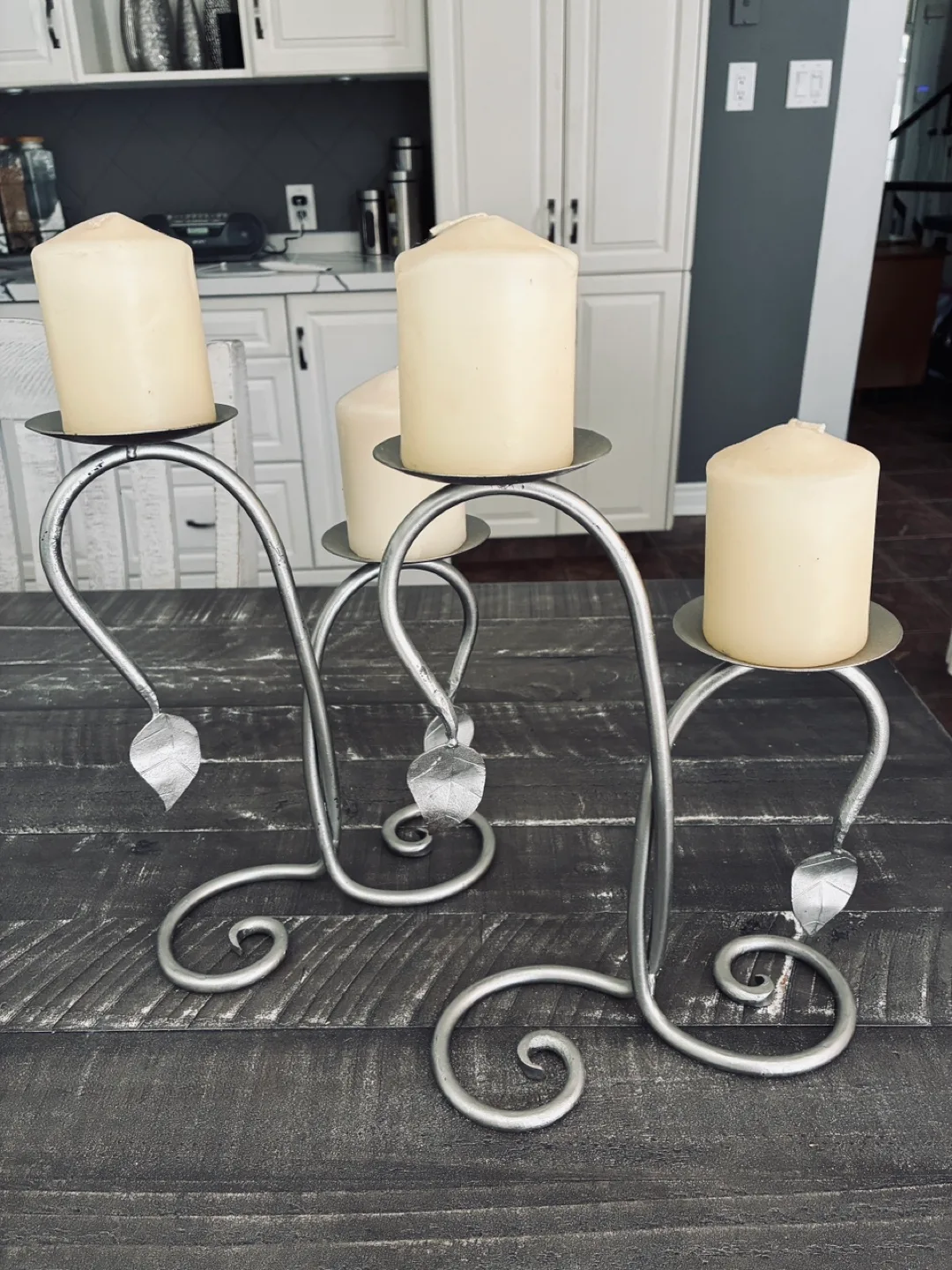 Two gorgeous Silver Metal candle holders thumbnail