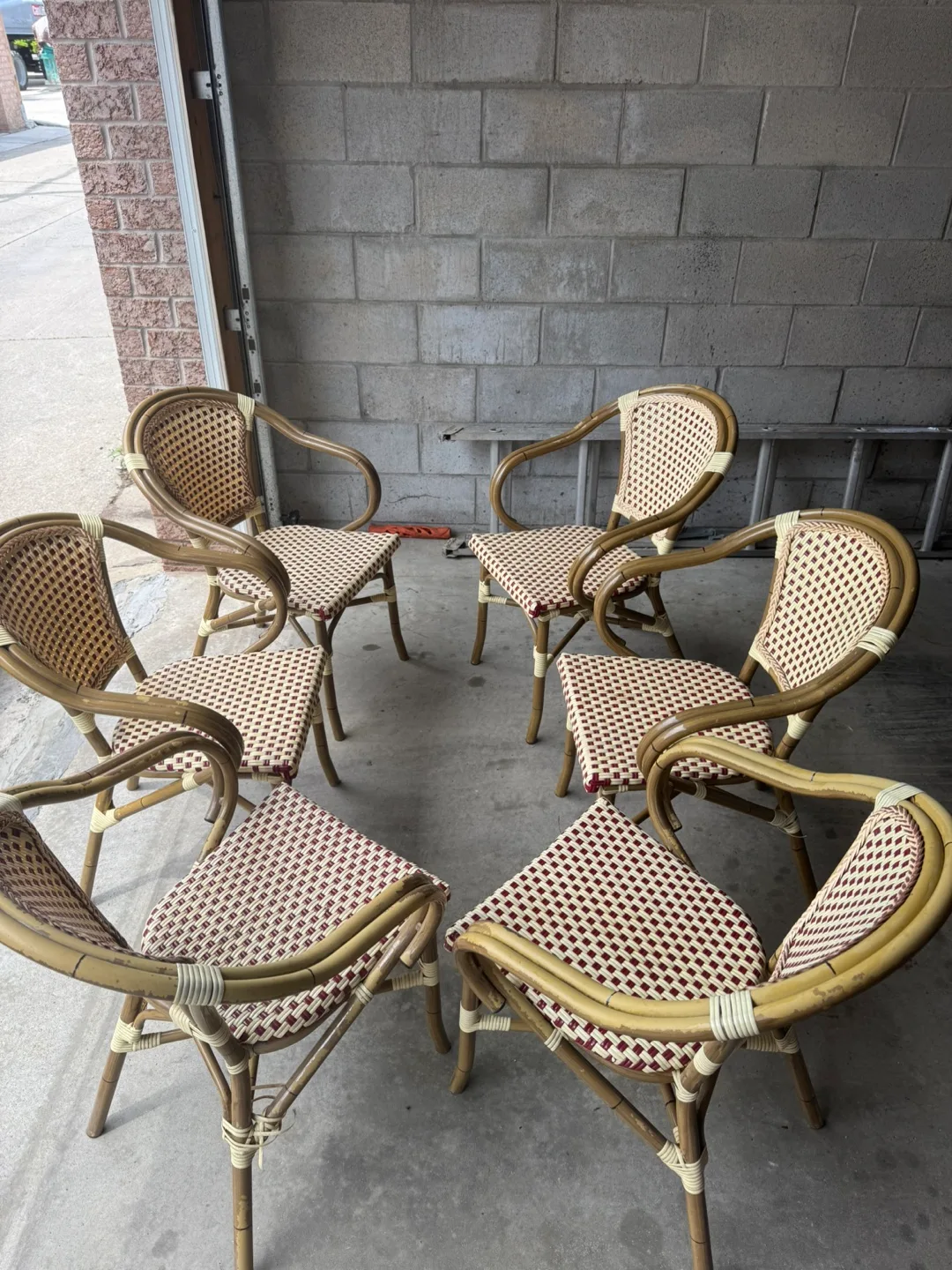 Set of 4 Rattan Bistro Chairs thumbnail
