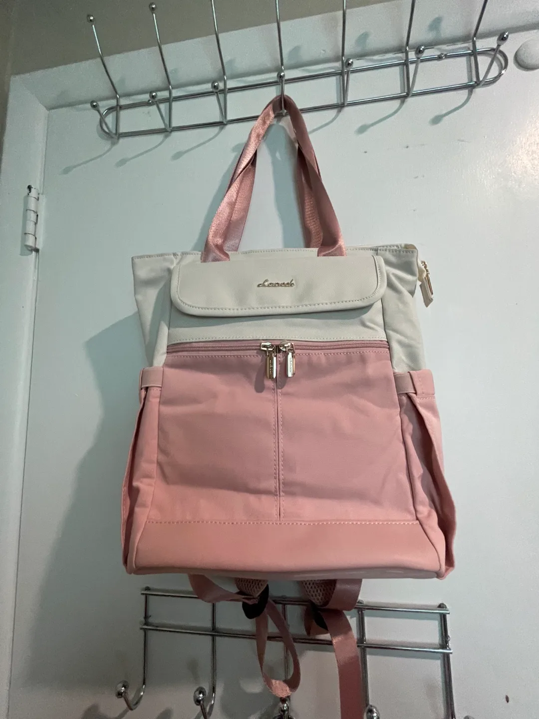 BRAND NEW Backpack - Pink & White thumbnail