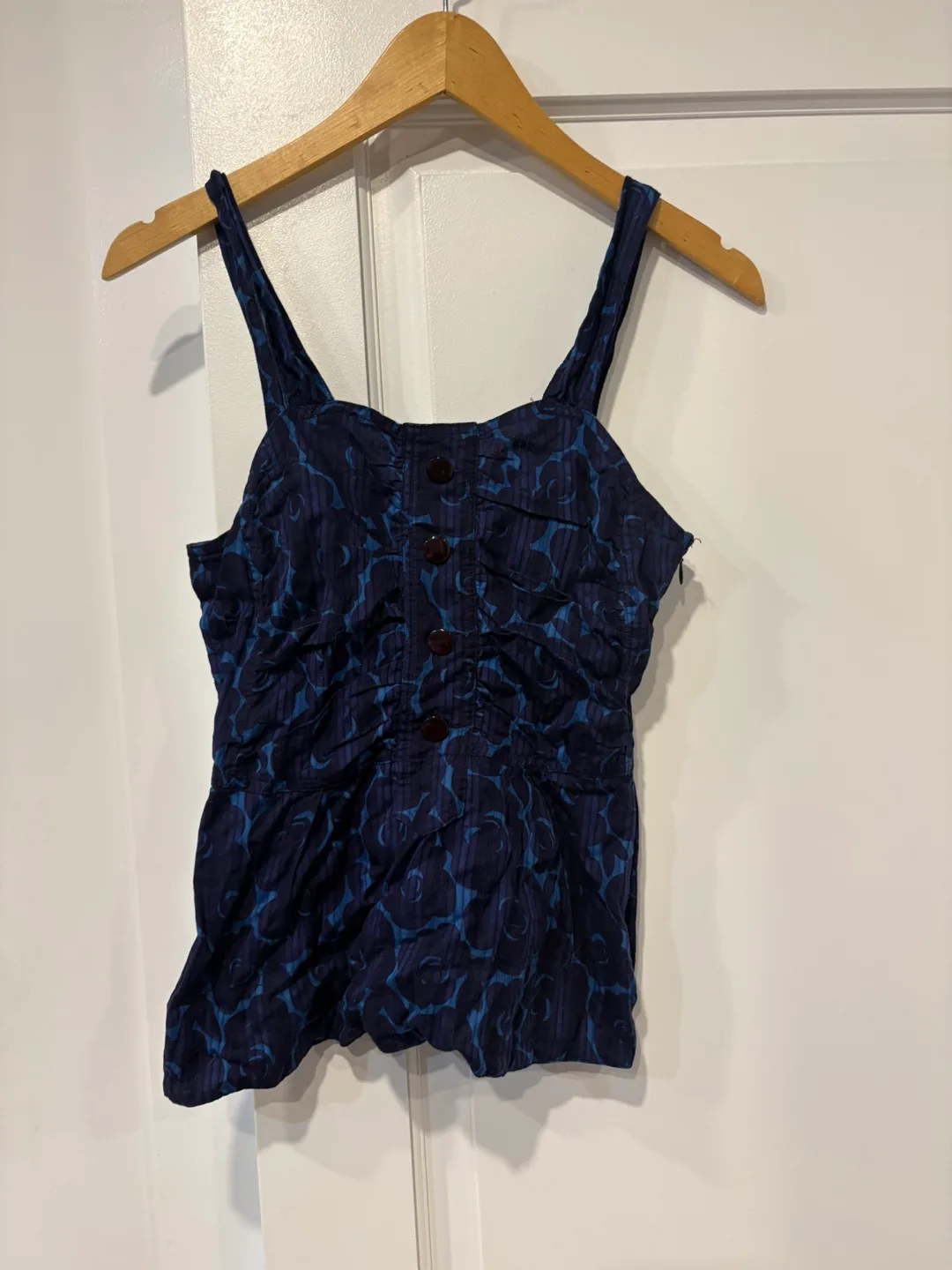 Marc by Marc Jacobs Blue Floral Tank Top - Size 0 thumbnail