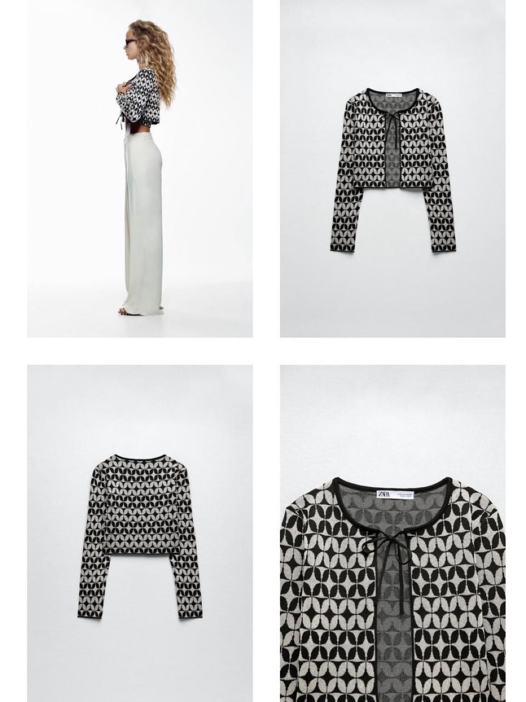 Zara Geometric Knit Jacquard Sweater and Top - photo 3