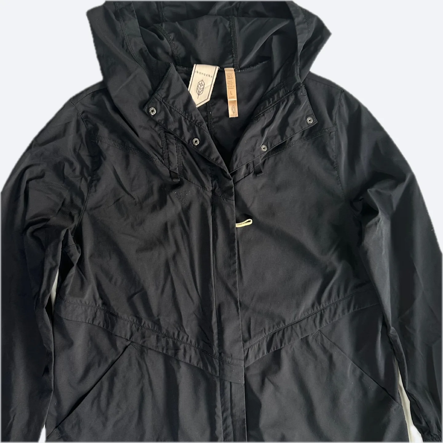 Indygena Black Lightweight Rain Jacket Size Large image indicator(4)