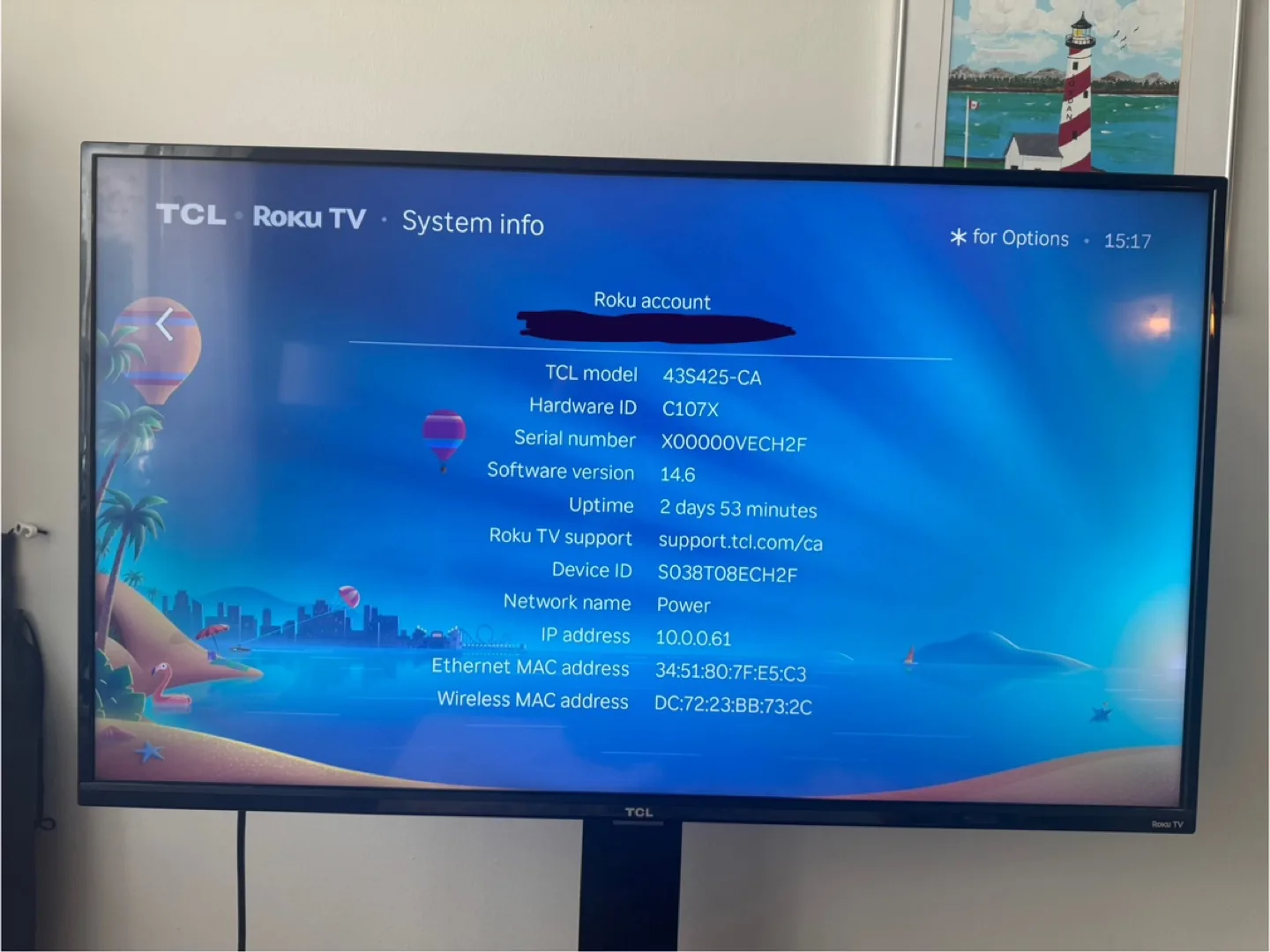 TCL 43" Roku 4K Smart TV and floating TV stand image indicator(2)